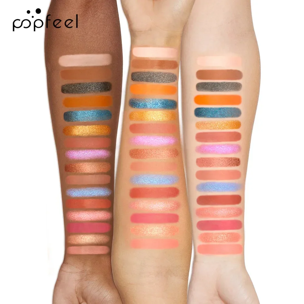 Popfeel-Palette de fards à barrage scintillants, maquillage Best-Knowing, palette de fards à barrage scintillants, pigment minorganisé, poudre scintillante, 16 couleurs, 256