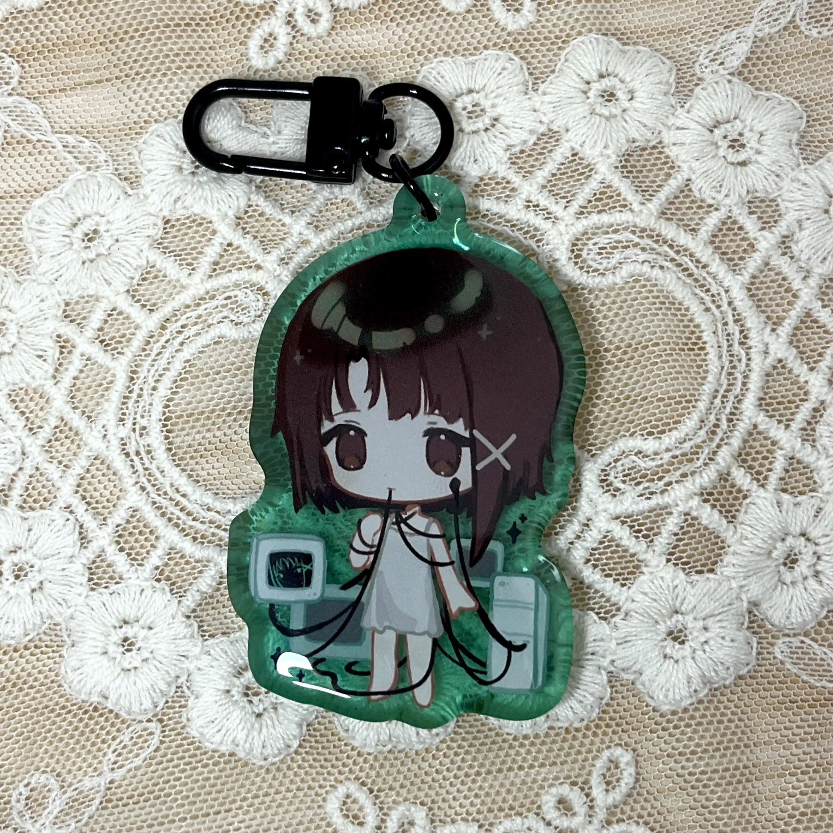 Serial Experiments Lain Acrylic Keychain Perfect Gift for Fans, Durable Design, Ideal for Lanyards & Bags