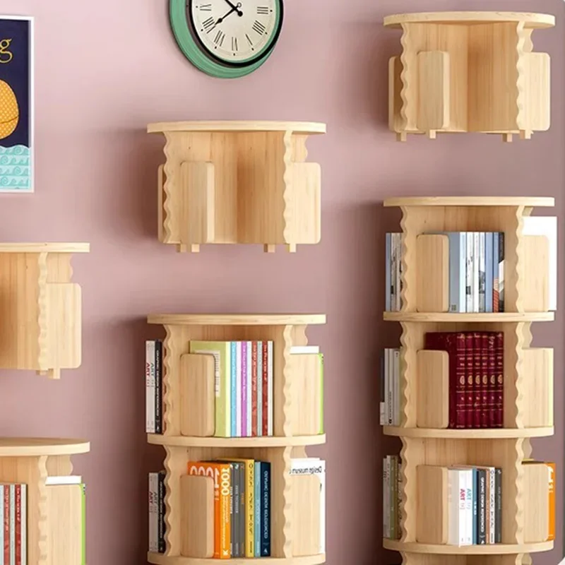 Massivholz rotierende Bücherregale Lagerung entwirft vertikale  Bücherregale traditionelle minimalist ische librero minimalista