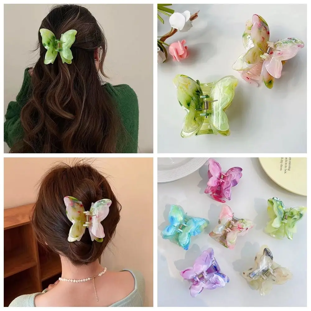 Cute Personalized Butterfly Hair Claw Retro Romantic Large Shark Clip Girl Sweet Butterfly Hairpin Creative Hair Accessories