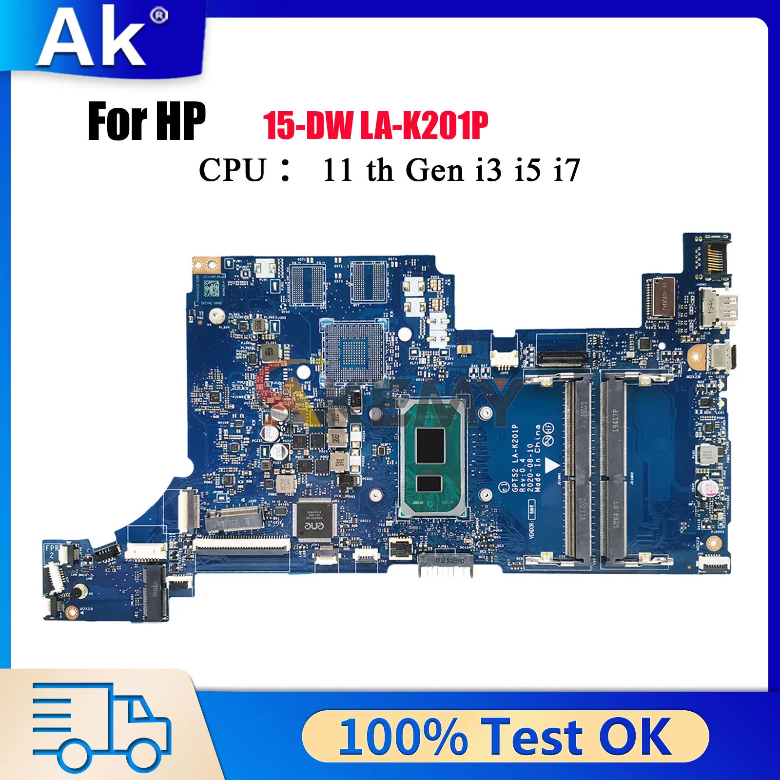 

LA-K201P For HP 250 G8 15S-DR 15T-DW Laptop Motherboard M29209-601 With i3 i5 i7 11th Gen CPU UMA 100% Fully Tested