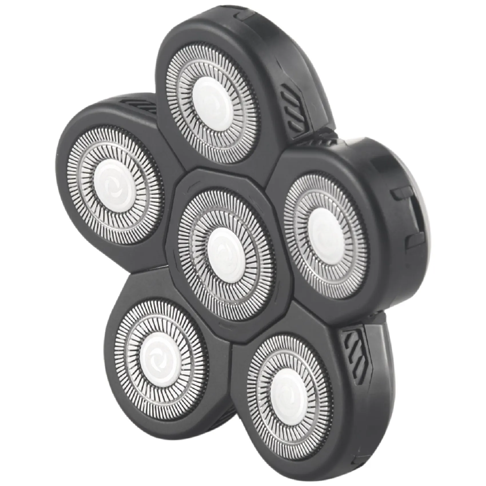 Herren Elektro rasierer köpfe Elektro klingen ersatz kopf 6 Klingen Kopf rasierer Ersatz Glatze Schwarz