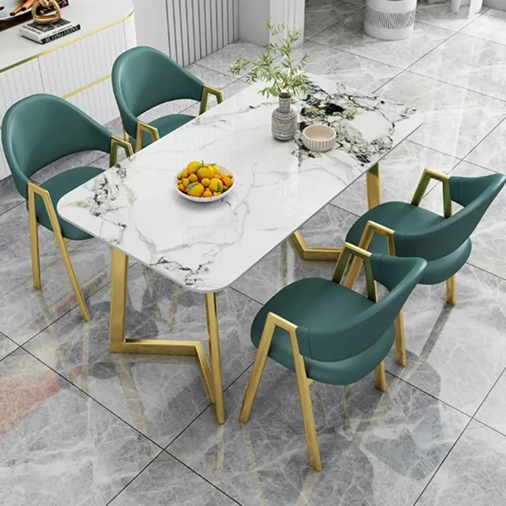 Rectangle Nordic Dining Table Marble Luxury Style Home Modern Dining Table Waterproof Mats Mesas De Comedor Kitchen Furniture