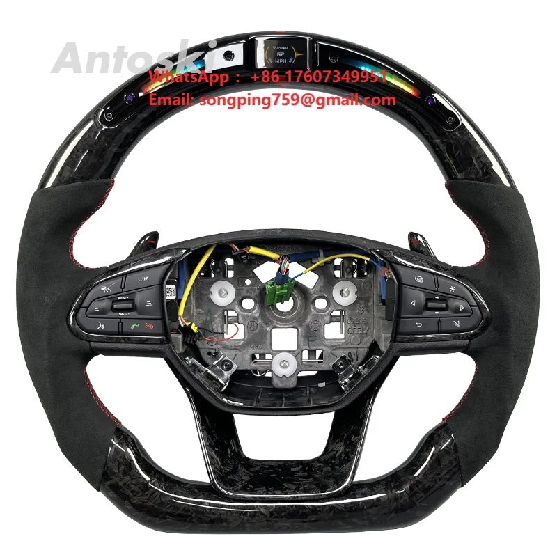 Sport Style for GEELY BINRAY Coolray Emgrand Okavango Plus Gelly Tugella/fy11 Custom Black Suede Carbon Fiber Steering Wheel