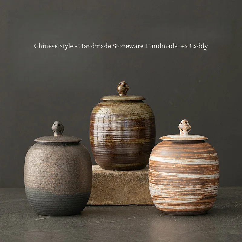 

Керамическая чайница в ретро-стиле, герметичная банка для хранения чая, большой объём, настольный контейнер для хранения, товары для дома