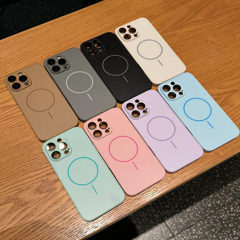 

Suitable for Apple 17 dopamine AG frosted glass phone case iPhone 16 pro with fine circle magnetic suction 14 anti drop 11