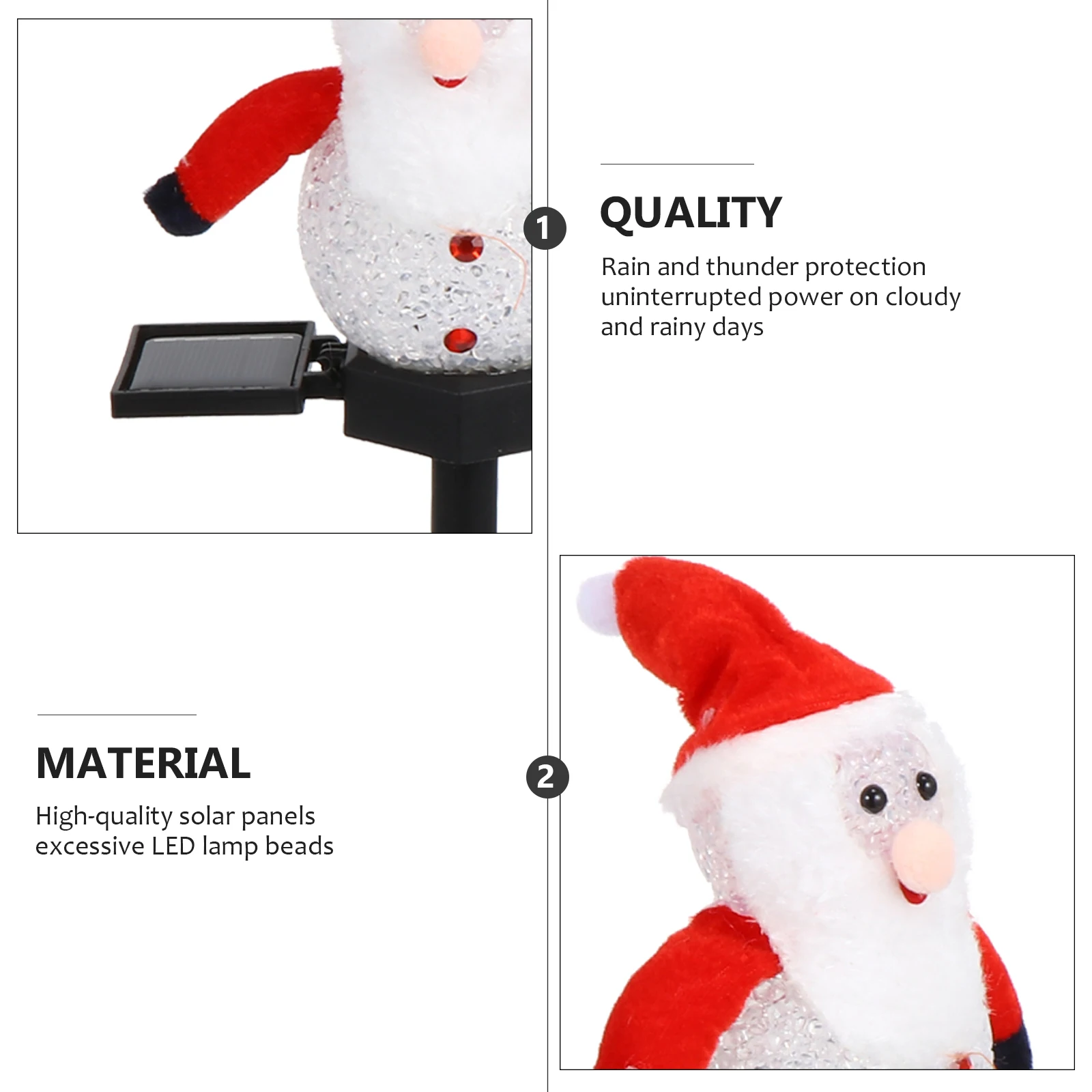 

1pc Solar Christmas Led Santa Christmas Solar Lamp Claus Light Garden Yard Decorative Outdoor Energy Saving Lawn Light Red Color