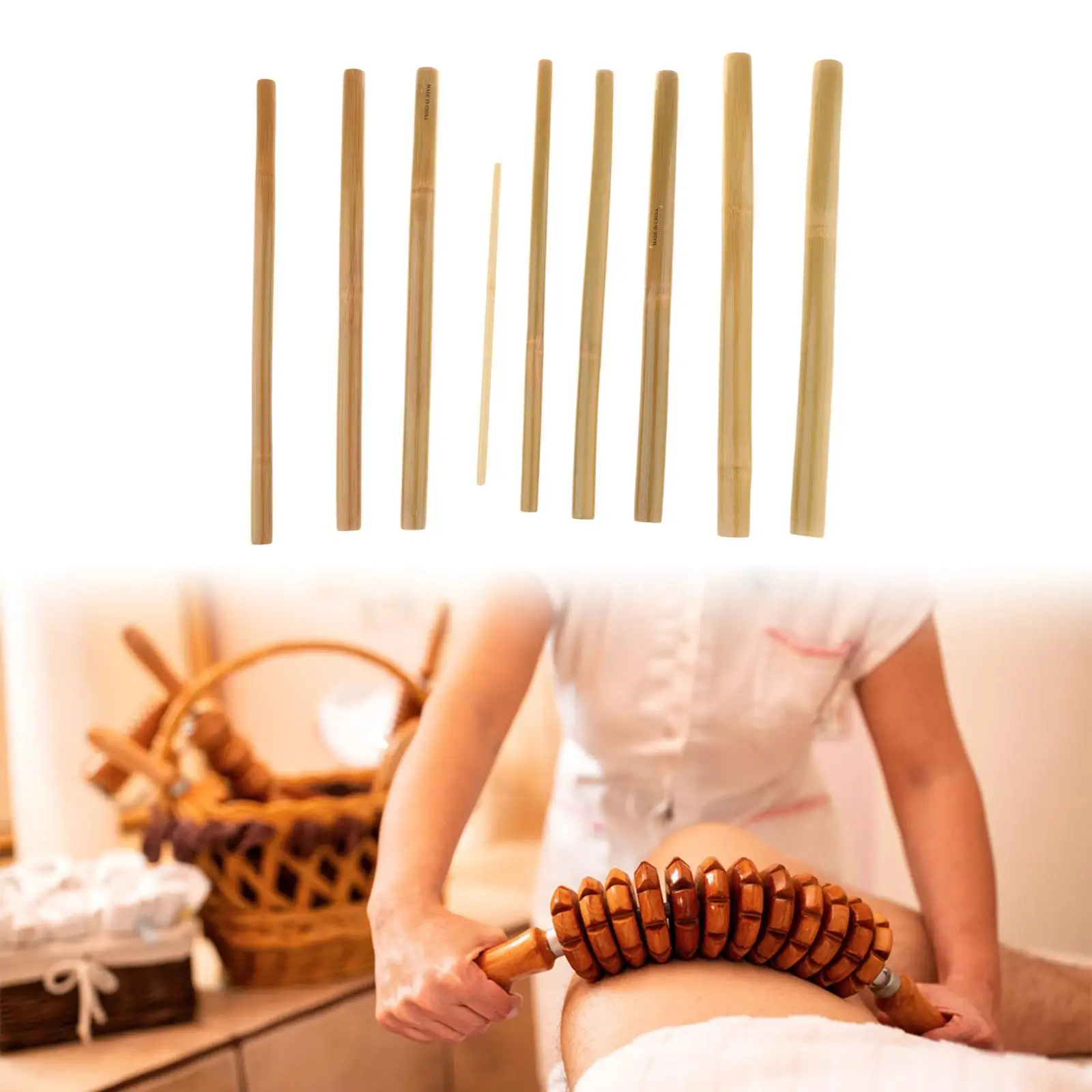 

Портативный массажер из бамбука, инструменты для массажа Гуаша, ручной бамбуковый инструмент Гуаша для талии, всего тела, рук, коррекции фигуры, расслабления мышц