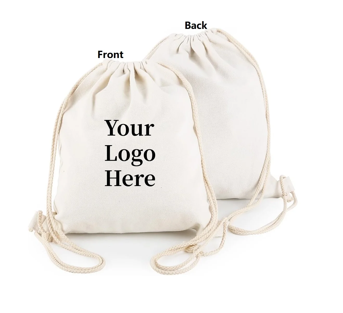 

Custom Drawstring Canvas Bag Shopping Student Shoulders Backpack Bundle Pockets Your Logo Design Print For Personalized Gift