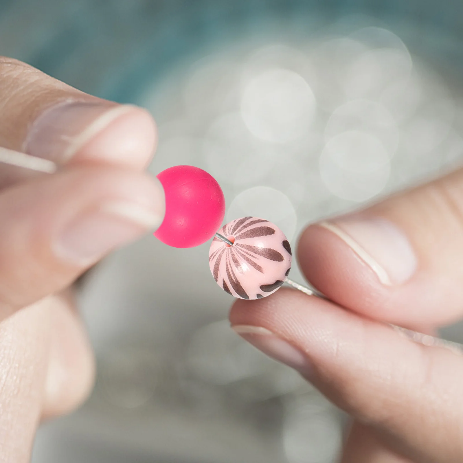 

50 Pcs Silicone Beads Keychain Making Kit for Keychains Round Western Beads​ Jewellery