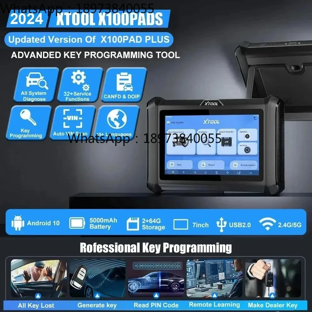 Newest XTOOL X100 PADS Auto IMMO Tool OBDII Full System Car Diagnostic Tool X100 Key Programmer With 23 Kinds Special Functions