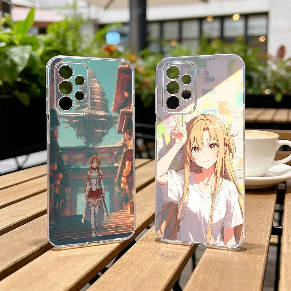 Asuna Yuuki Anime Phone Case Transparent Silicone Soft For Samsung S25,S24,S21,S22,S23,S30,Ultra,S20,Plus,Fe