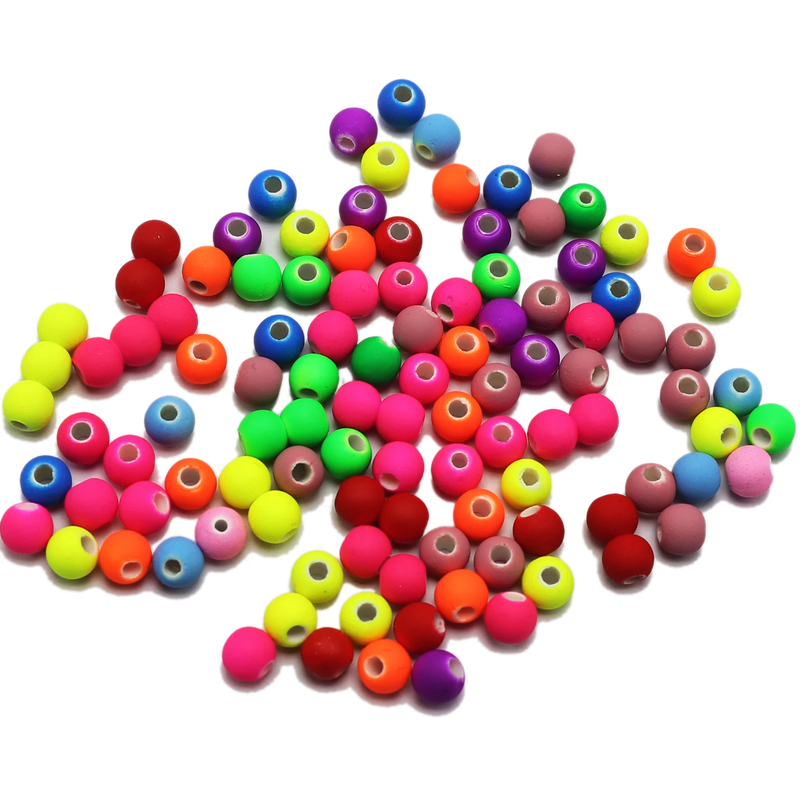 500 Mixed Matte Fluorescent Neon Beads Acrylic Round Beads 6mm(0.24\