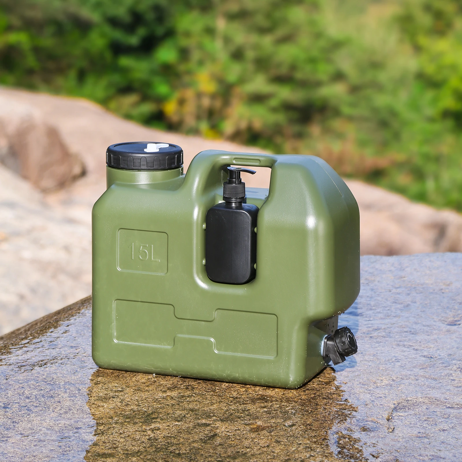 15/30L Tragbarer Camping-Wasserkrug mit Zapfhahn und Seifenspender, BPA-freier Wassertank für Outdoor-Camping und Auto – Detail 6