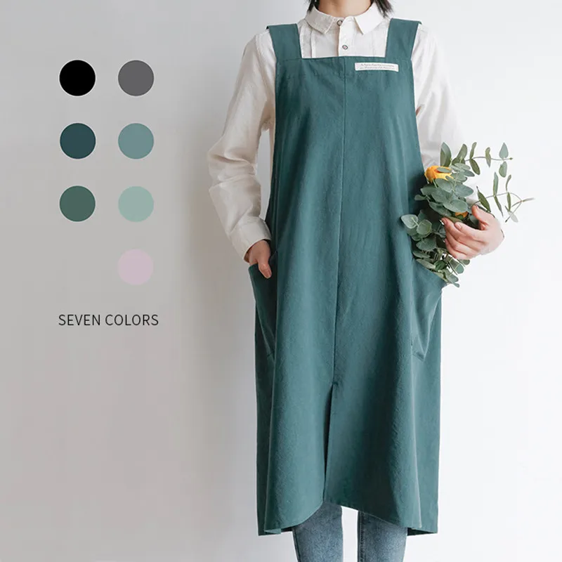 Waterproof Apron for Kitchen Chef, 100% Cotton, Gardening, Florist Baking, Coffee Shop, Ceramics Handwork, Restaurant Waiter