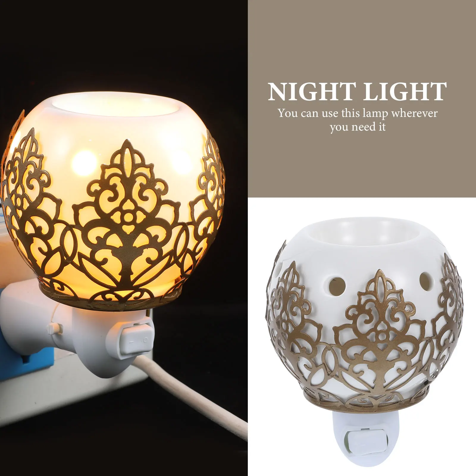 

Bedside Lamp Night Light Wax Warmer Aroma Diffuser for Home Fragrance Scent Oil Scented
