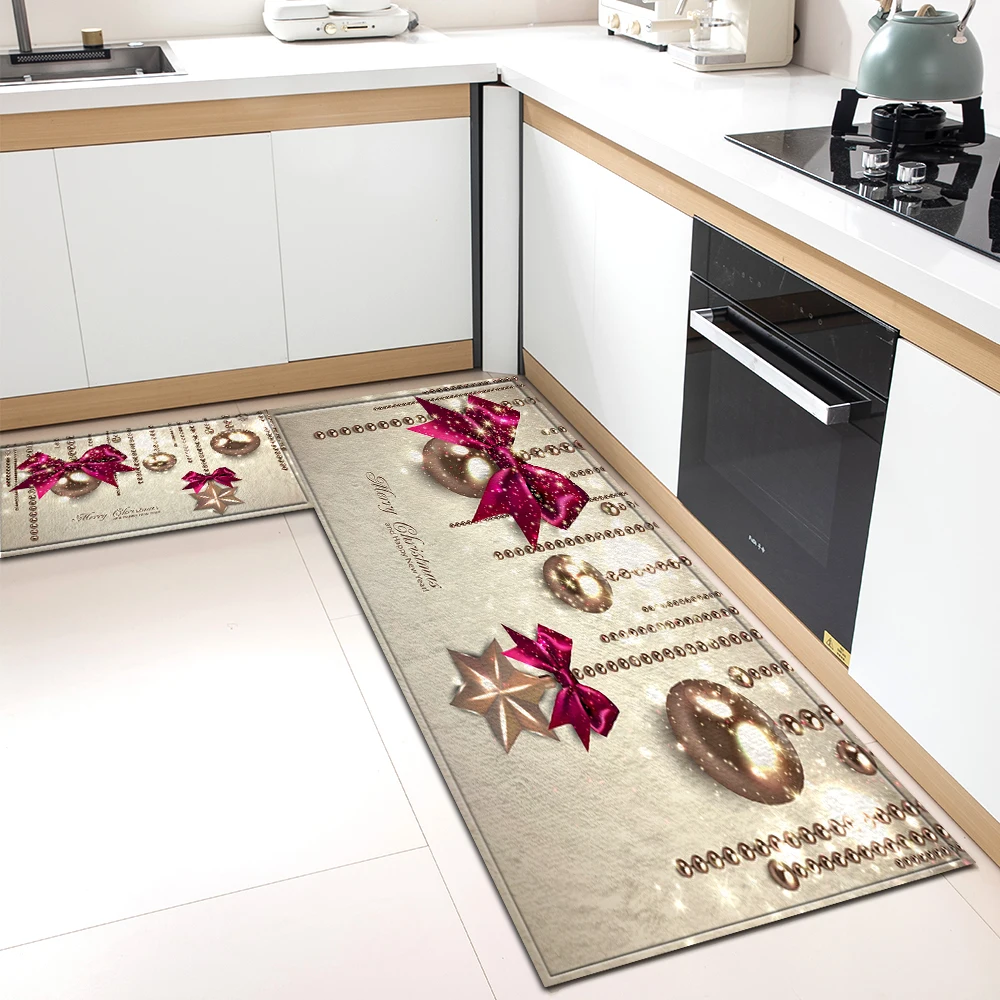 Kitchen Rug Entrance Doormat Christmas Living Room Floor Decor Carpet House Bath Balcony Hallway Bedroom Door Anti-Slip Foot Mat