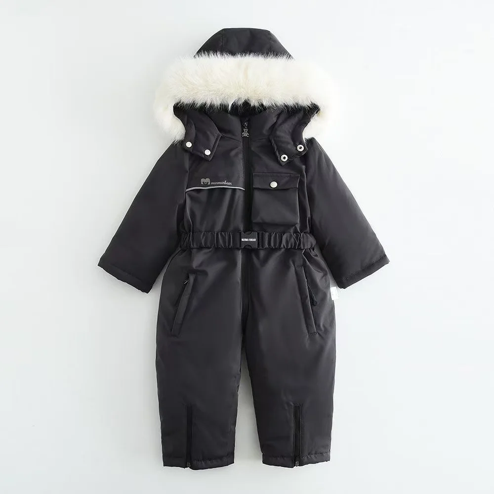 Winter Warm Down Jackets Boys Thicken Jumpsuit parka Overalls Baby toddler Girl Clothes Kids Snowsuit Children Clothing Set 2pcs