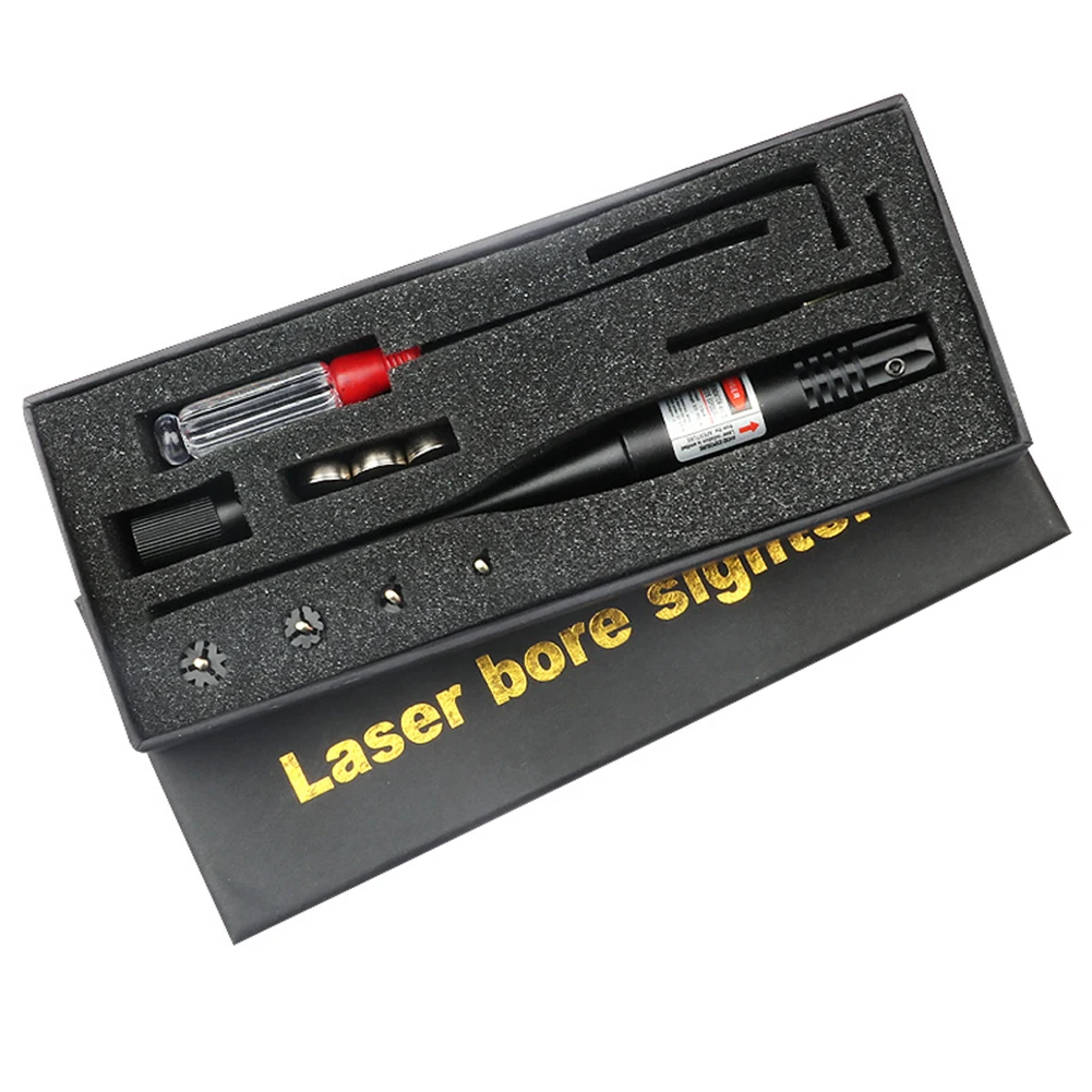 1 Set Adjustable Adapters Rifles Red Laser Bore Sighter Collimator Kit with Box Carry Laser Sight For .22 to .50 Caliber Rifies