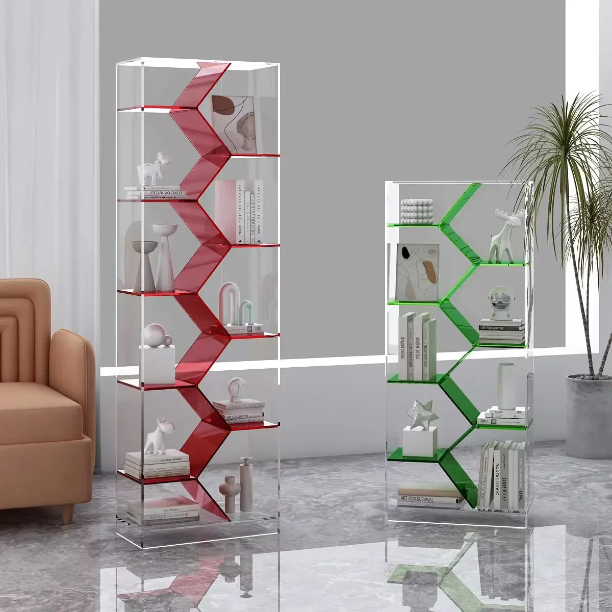 Acrylic shelves, creative irregular art display shelves, bookshelves, modern minimalist shelves