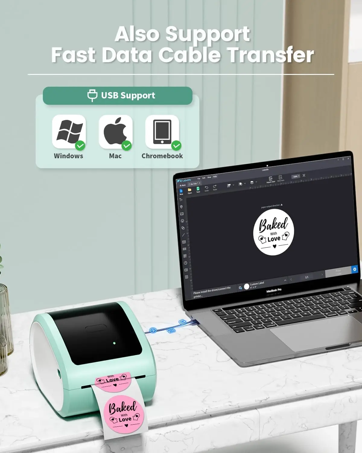 Imagem -03 - Bluetooth Thermal Label Printer D520 bt Desktop sem Fio Alta Velocidade Labels Maker