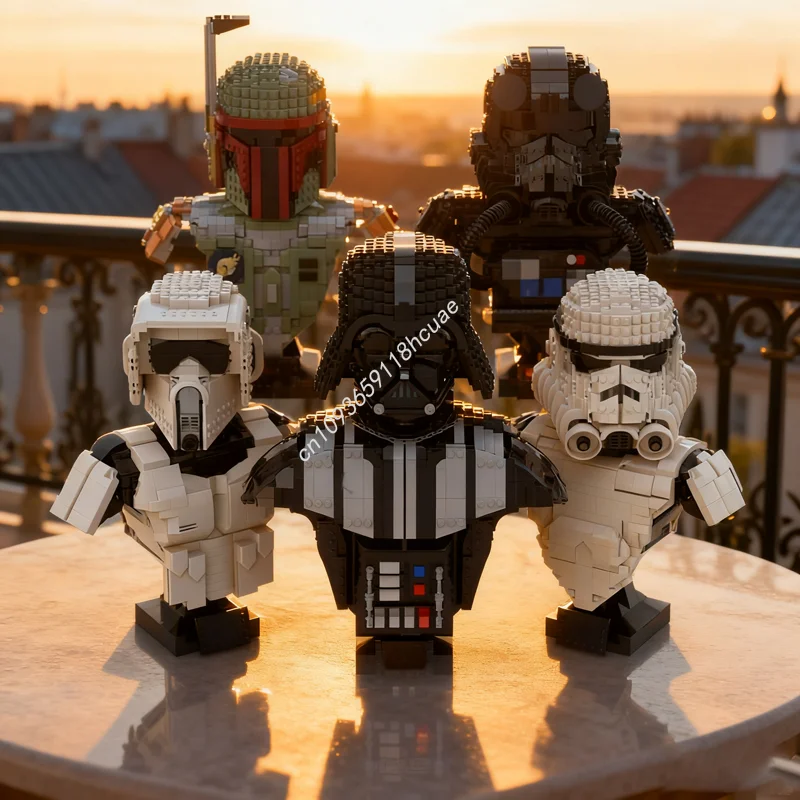 

MOC Bust Collection Bounty Hunter Trooper And Pilot Dark Lord Scout Trooper Model Building Blocks Assemble Toy Christmas Gift