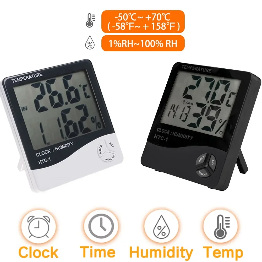 LCD Electronic Digital Temperature Humidity Meter HTC-1/HTC-2 Home Indoor Outdoor Hygrometer Thermometer Weather Station