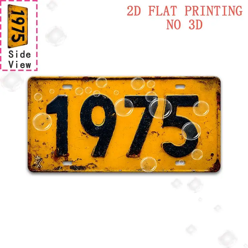 2D Flat, 2D Flat Printing, Decorative Sign, 1pc, Retro 1975 Aluminum ( 11 8X5 9), Bar, Garage, Cafe, for Man Cave, Living Room,