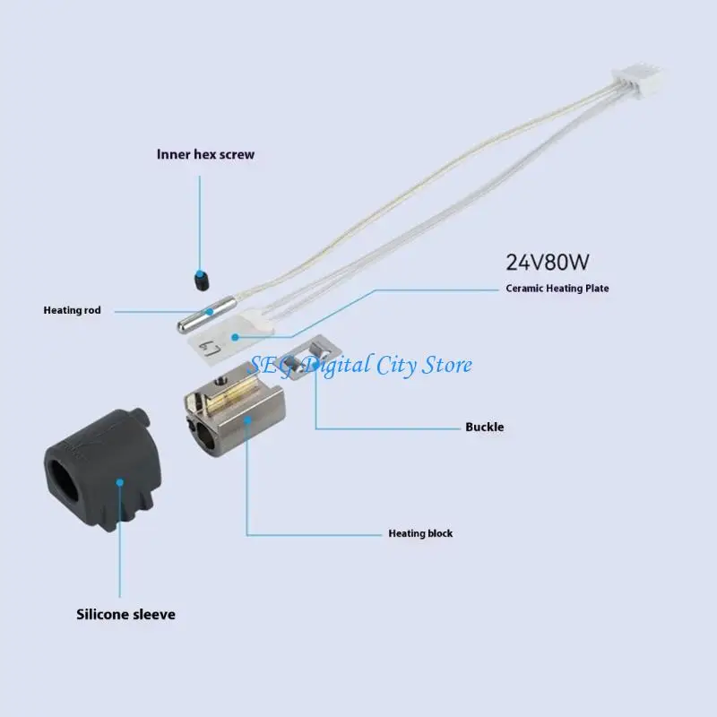 U75B Advanced Warm Distribution Hotend Assembly Removable Nozzle Plan 0.4mm 0.6mm 0.8mm
