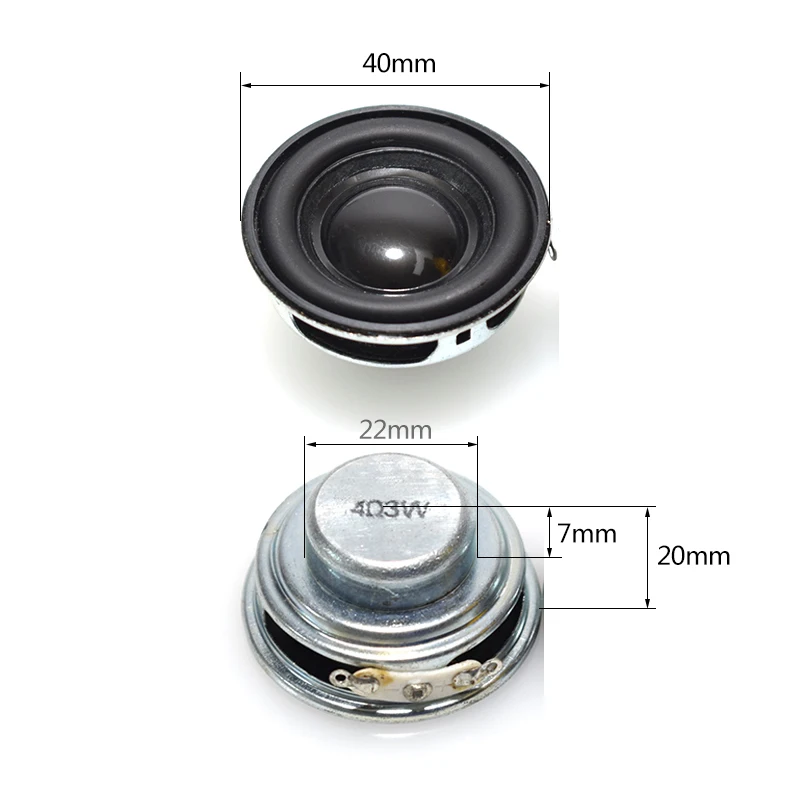 Unidade de alto-falante de alcance completo de áudio 40mm, computador diy, sem fio, bluetooth, mini alto-falantes portáteis, 4 ohm, 3w para reparo, caixa de barra de som, 2 peças