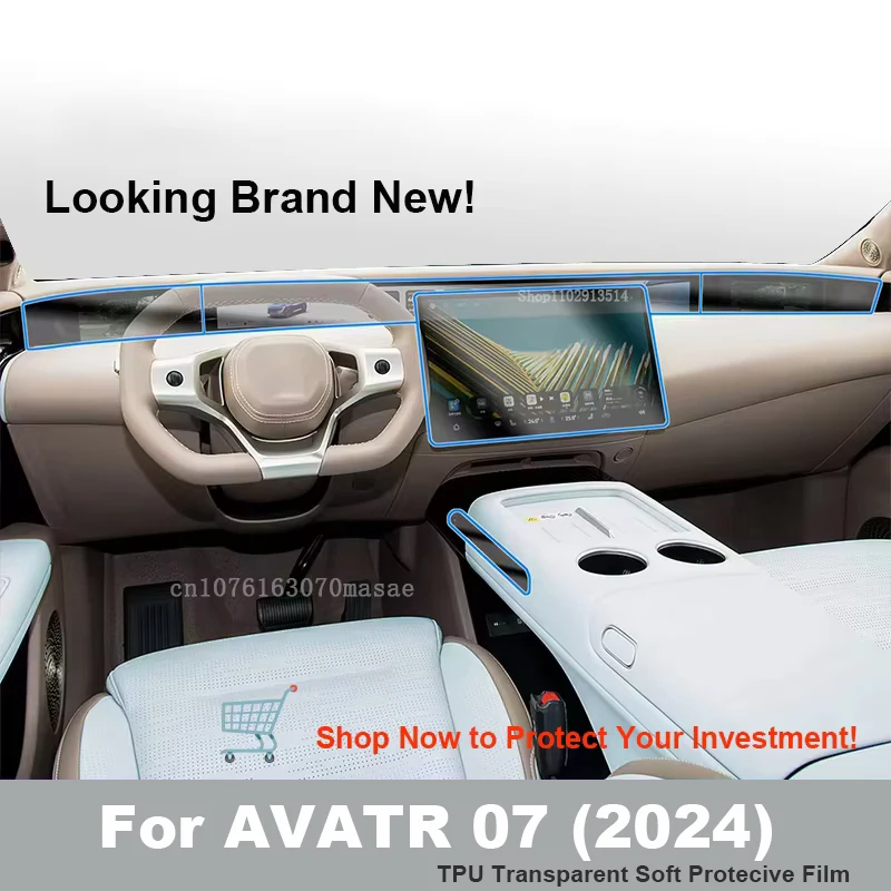 

Car GPS Navigation Film For AVATR 07 (2024) Interior Gearbox LCD Screen Air TPU Protective Protector Decoration Stickers
