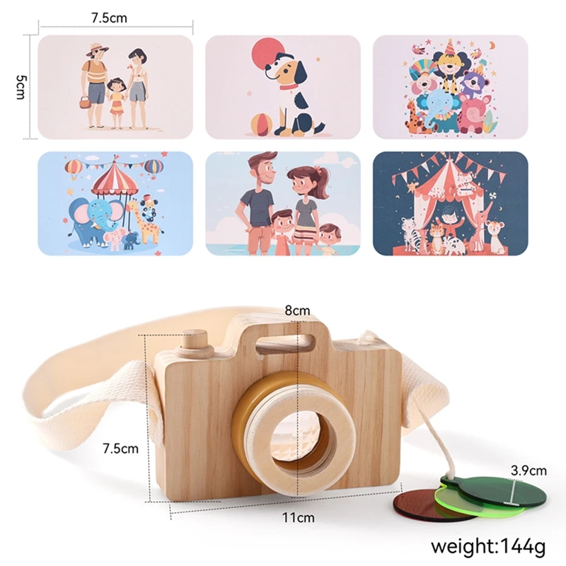 Wooden Camera Baby Toys Baby Block Montessori Toys for Children Cartoon Photo Card Wooden DIY Presents Nursing Gift Outdoor Toys