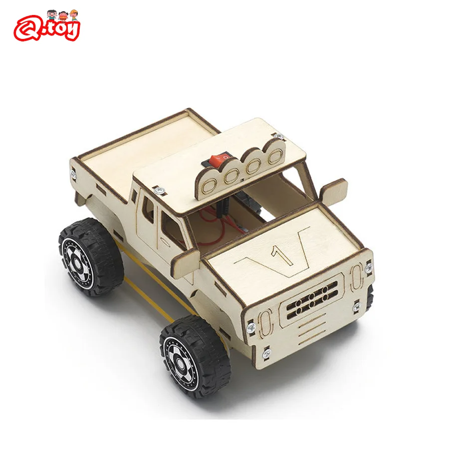 DIY SUV Model Innovative Technology Small Production Children Science Experimental Tool Educational Wooden Puzzle Games Teaching