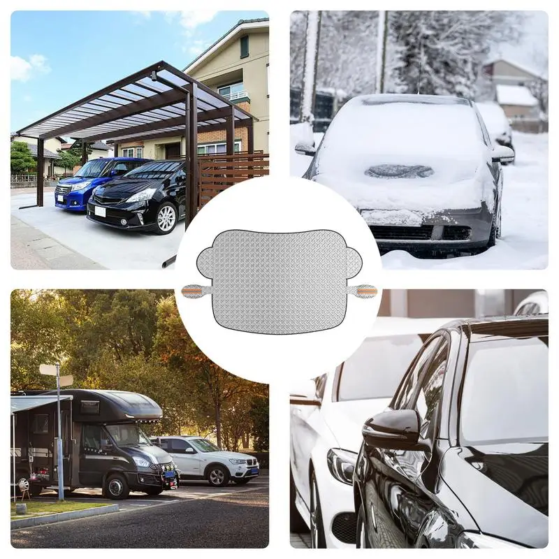 Snow Cover For Car Windshield Car Front Winter Cover All Weather Resistant Protective Windscreen Cover Dustproof Waterproof