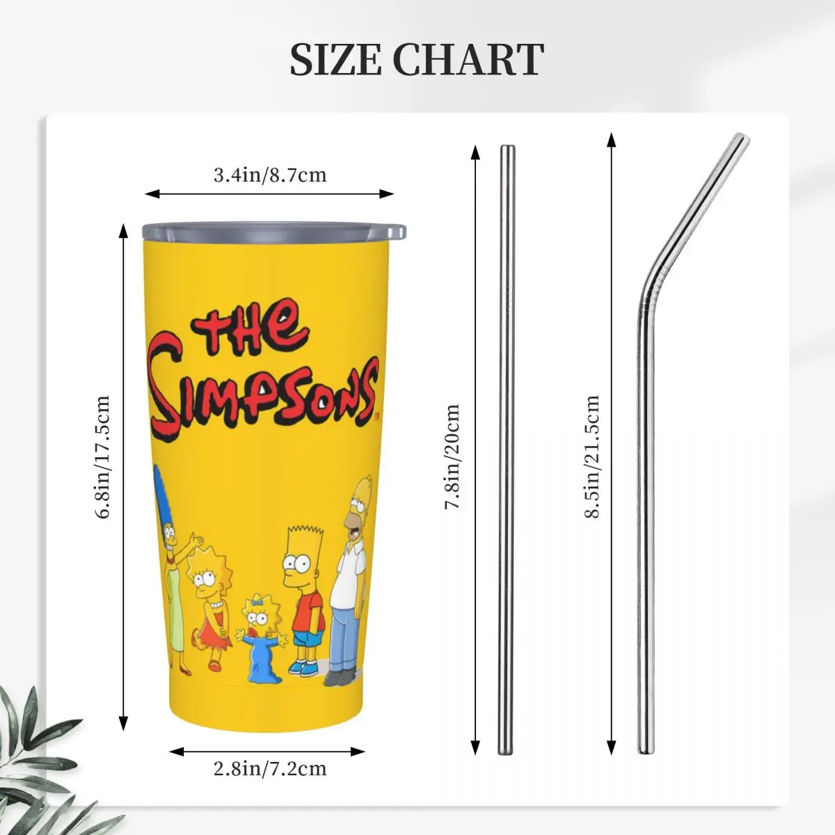 S-Simpsons Family Together Stainless Steel Tumbler Travel Car Mugs Large Thermal Mug Insulated Cold Drink Milk Tea Water Bottle