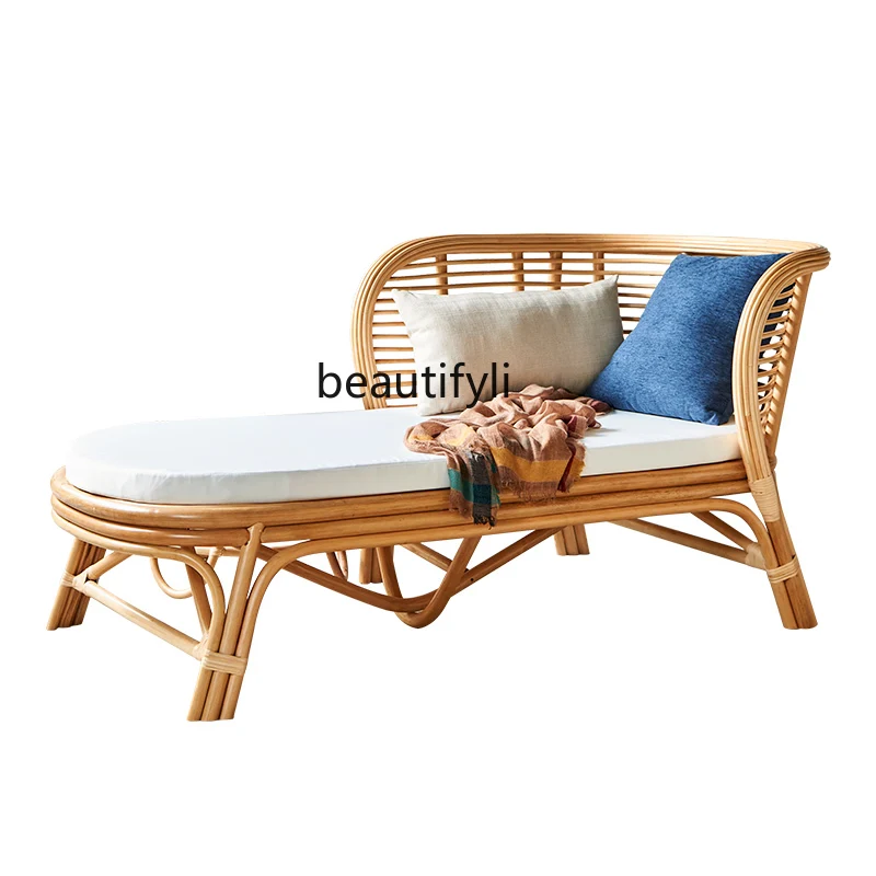 

Modern simple bed and breakfast sofa bed Nordic rattan chair, rattan sofa combination household living room real rattan