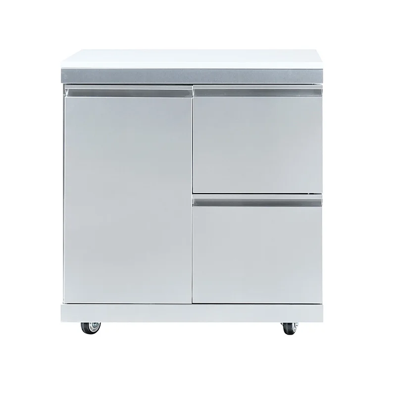 

New Outdoor Kitchen Cabinet Stainless Steel Single Door Two Drawer Storage Cabinet for Camping Garden Party