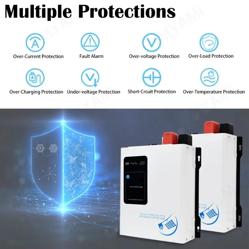 2300W 60A 12V 24V 48V Inverter di potenza a onda sinusoidale pura da CC a CA 110V 220V Con inverter solare con sistema di carica della batteria MPPT