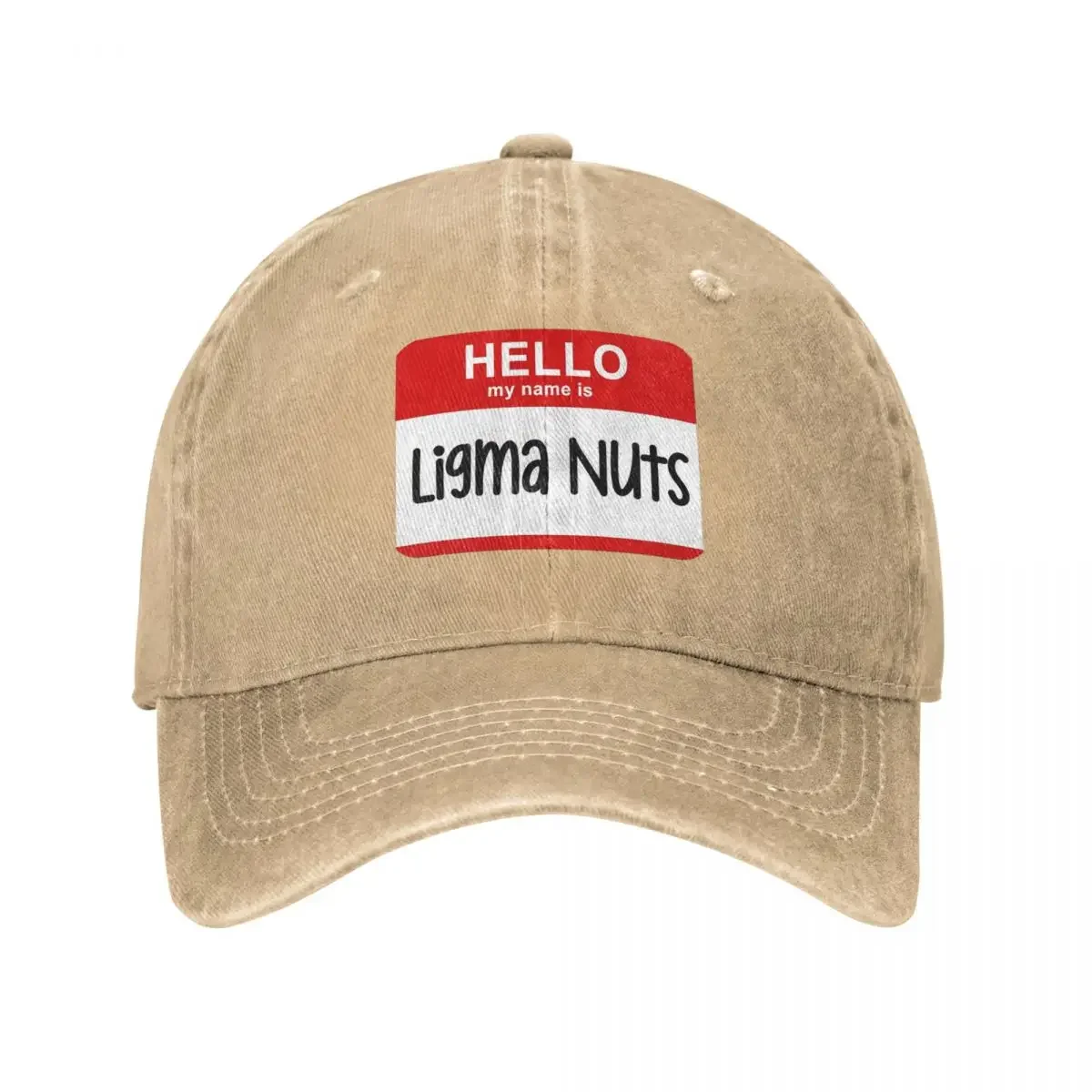 Hello My Name Is Ligma Nuts Funny Name Prank Baseball Caps Washed Denim Hats Outdoor Adjustable Casquette Baseball Cowboy Hat