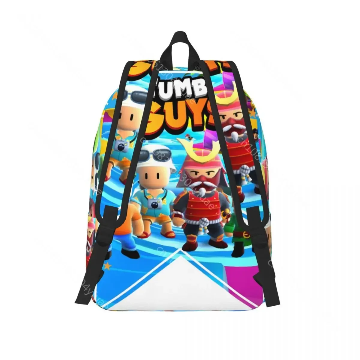 Stumble Guys Backpack Men Cartoon Print Backpacks Polyester Stylish High School Bags Daily Christmas Gift Rucksack