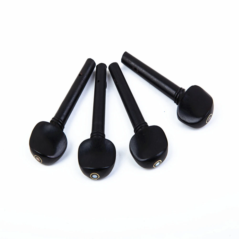 

4pcs Ebony Violin Pegs Replacement Parts Tuning Endpin DIY Accessories String Instrument Fittings Practical Long Lasting Use