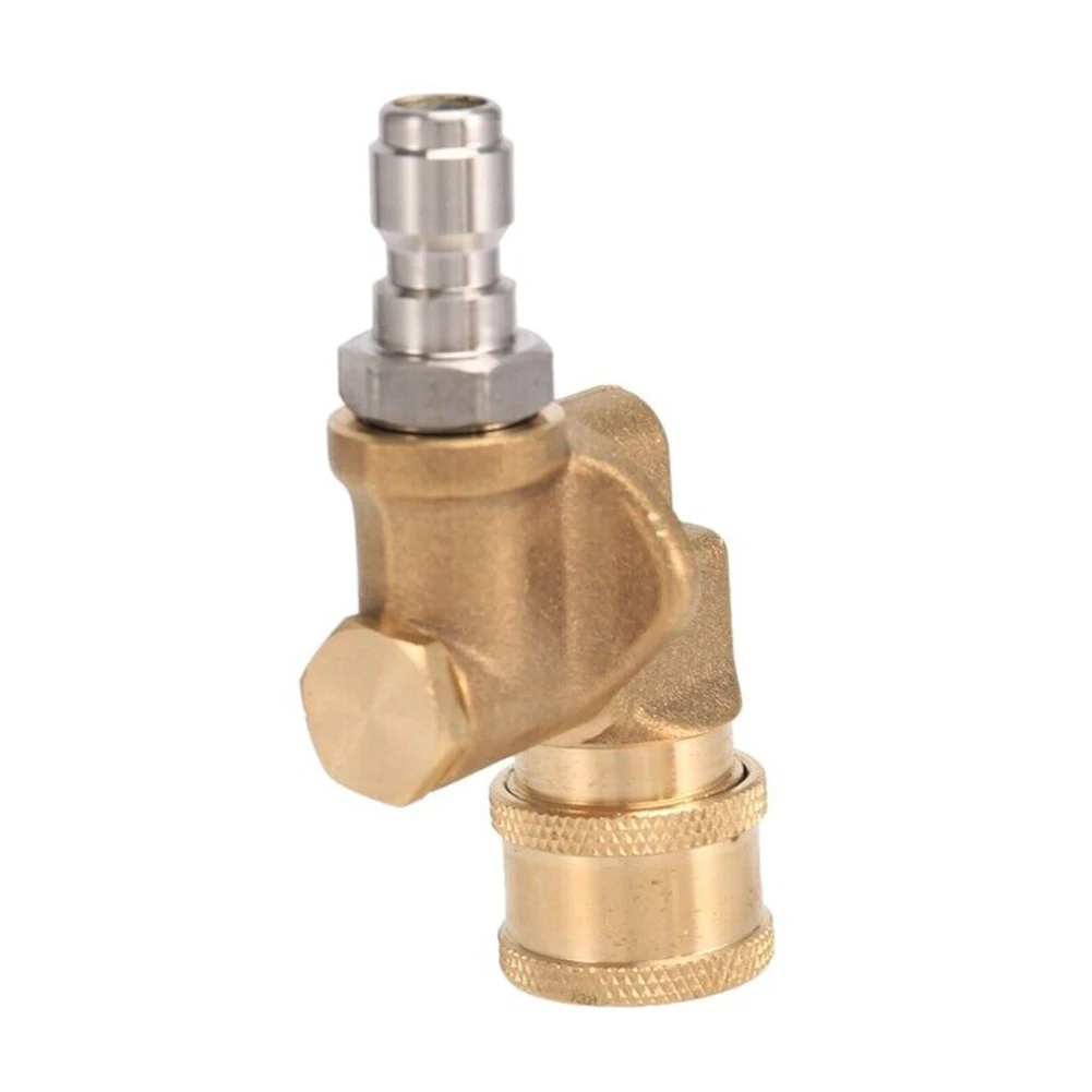 90 Degree Pivoting Coupler For Pressure Washer Spray Nozzle Stainless Steel Brass Rotary Joint For Car Undercarriage Gutter Clea