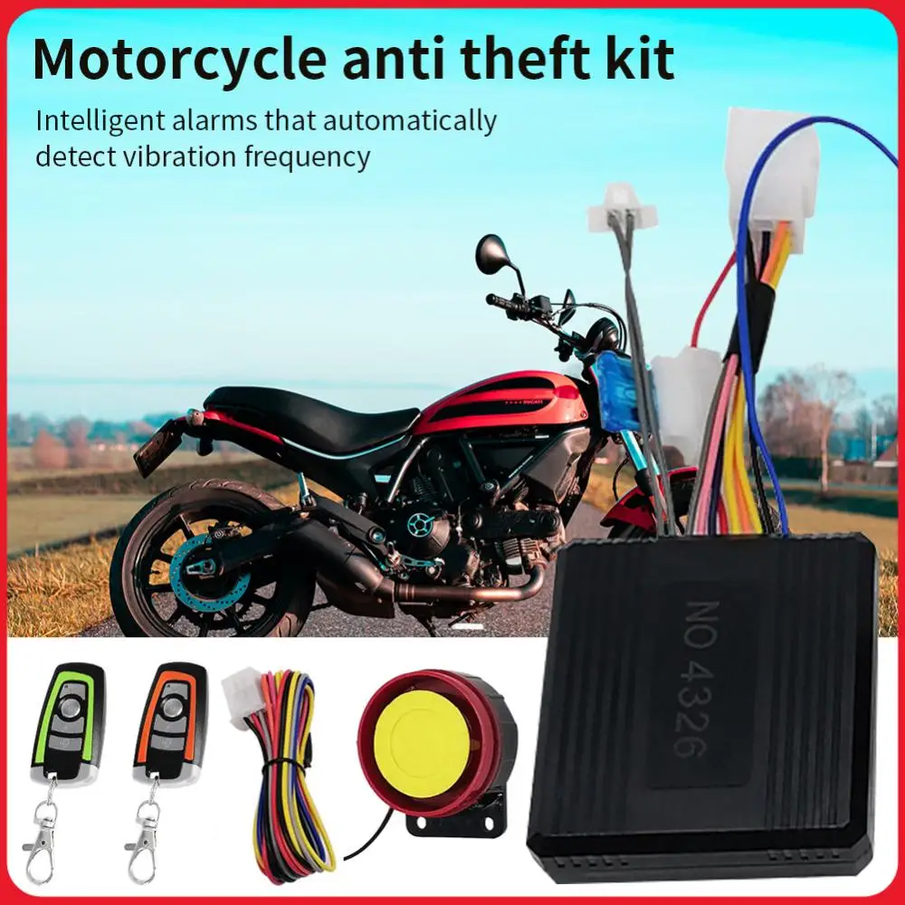 

12V Motorcycle Anti Theft Kit 1-Way Motorbike Unlock Device Remote Control Burglar Keyless Entry Siren Motorbike Alarm System