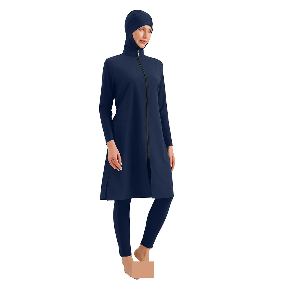 Maillot De Bain Femme Musulman Burkini femmes musulmanes Hijab maillots De Bain fermeture éclair sport Maillot De Bain modeste hauts De bain pantalons Islam bain