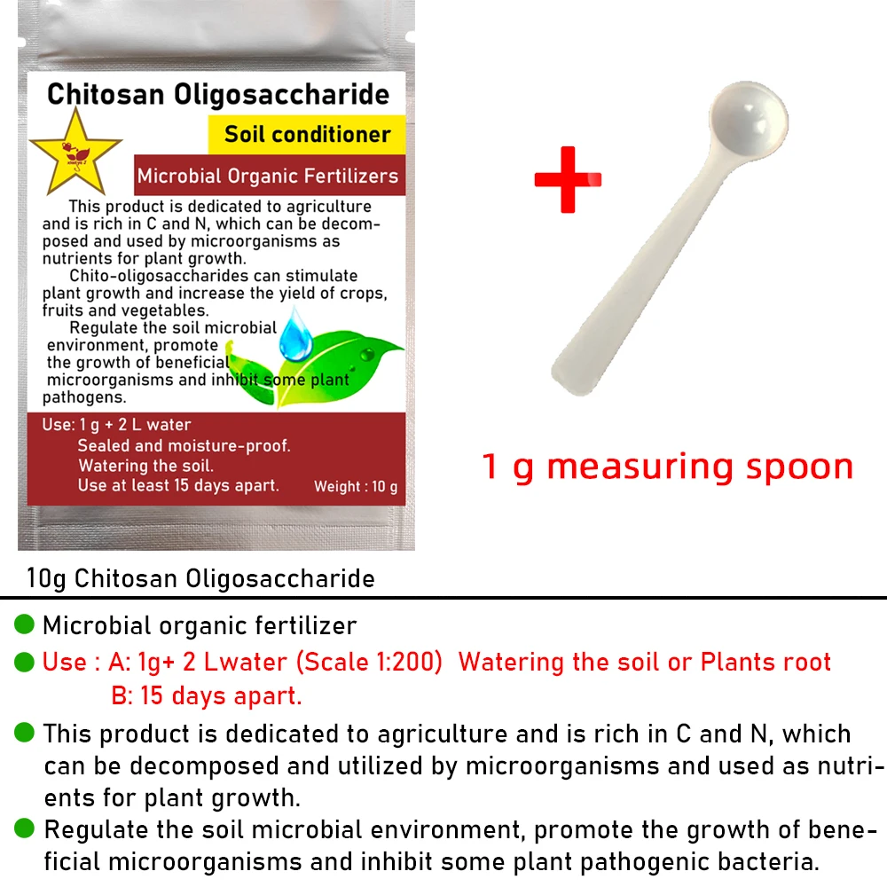 Afbeelding 3: 10g Chitosan Oligosaccharide Groene Microbiële Organische Meststof voor Huis Tuin