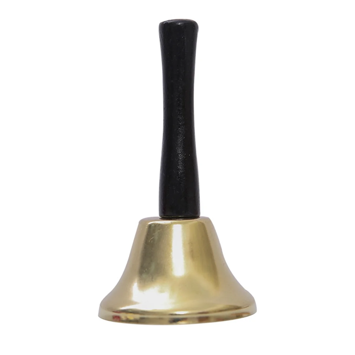 Gold Steel Hand Bell Loud Call Bell Alarm, Family Loves, Musical Hand Bells, Cow Bells with Stick Grip-B