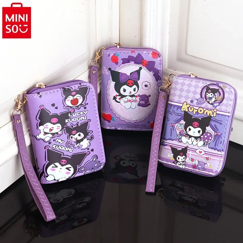 MINISO 2024 New Cute Hello Kitty Cartoon Wallet Student Multi functional Storage Women's Versatile Wallet