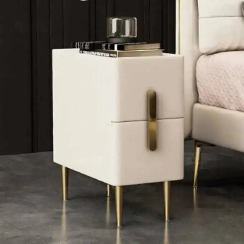 Nordic Style Bedroom Bedside Table Nightstands Modern Mini Narrow Rock Surface Nightstand Mesitas De Noche Home Furniture WK