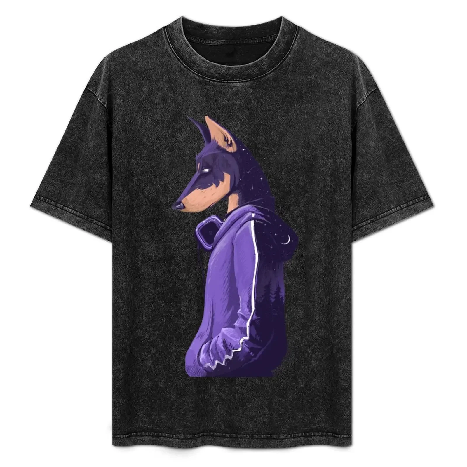 

Night doberman T-Shirt Casual Fashion Print Tee Top