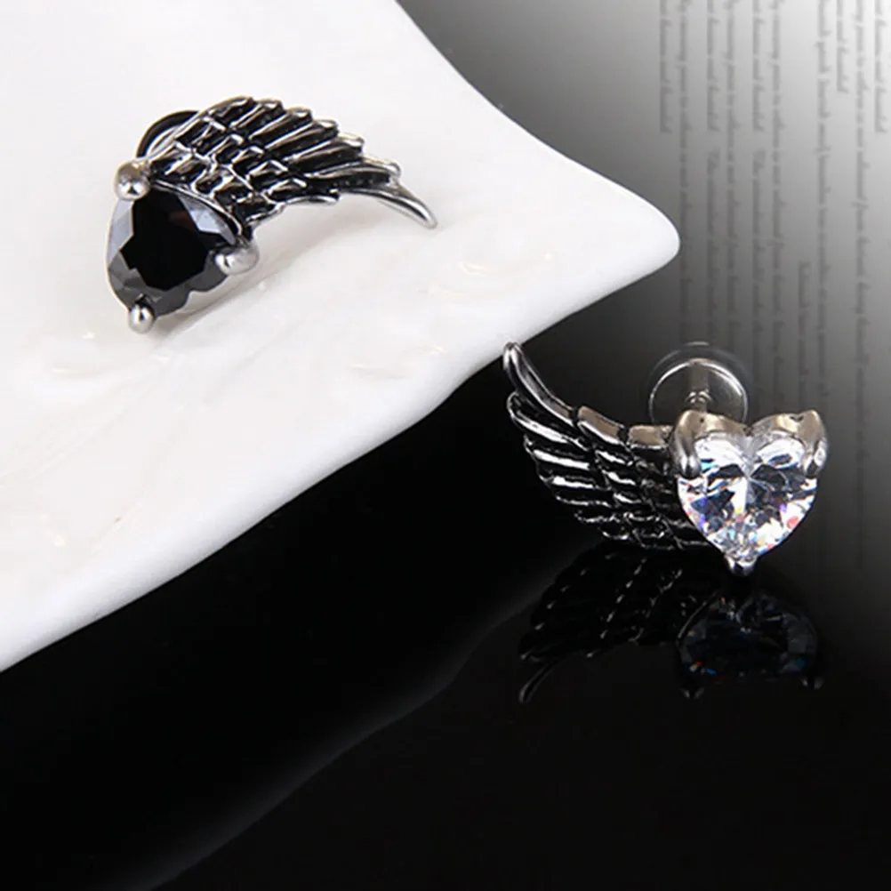 Angel Wing Crystal Stud Earrings White Delicate Craftsmanship Fine Jewelry Wedding Party Summer Picnic Dress Earrings